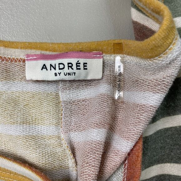 Andree by Unit Sweater Womens Large Striped Dolman Sleeve Boxy Oversized Soft - Picture 9 of 11